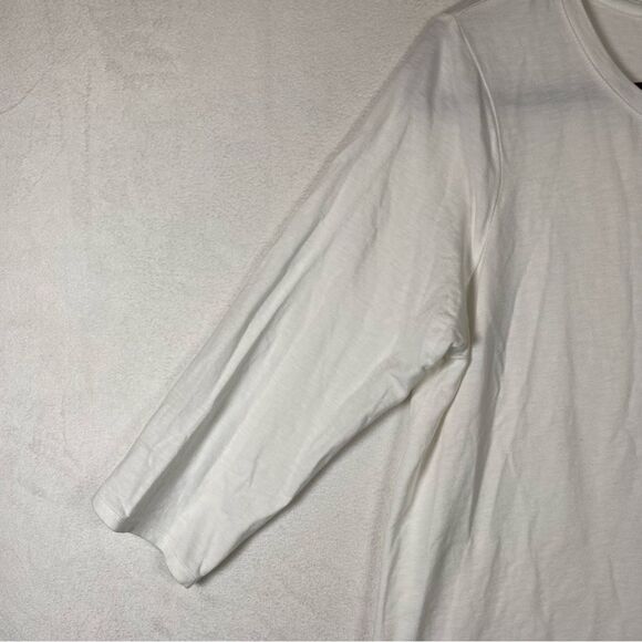 Antibes Blanc White 3/4 Sleeve Shirt Size Large - Picture 5 of 9